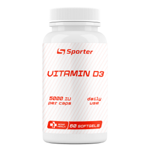 Витамин Д3, Sporter, Vitamin D3 5000 ME - 60 гель капс