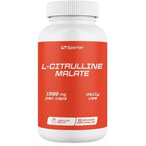 Л-Цитруллин малат, Sporter, L- Citrulline malate 1500 мг - 120 капс