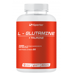Глютамін + Таурін, Sporter, L - Glutamine Micronized T6 - 240 капс