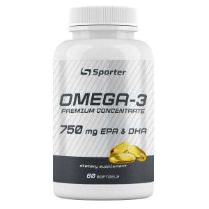 Риб`ячий жир Омега 3, Sporter, Omega 3 (500 EPA & 250 DHA)  - 60 гель капс