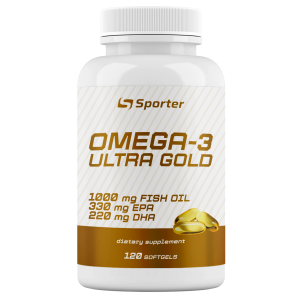 Омега 3 55% + Витамин Е, Sporter, Omega-3 Ultra Gold - 120 гель капс