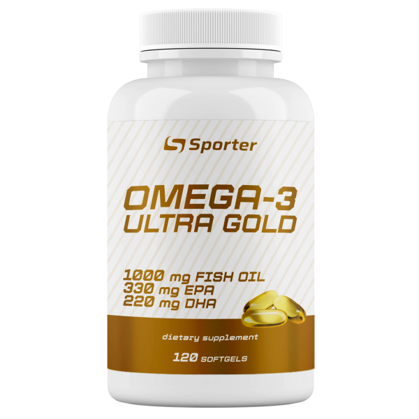 Омега 3 55% + Вітамін Е, Sporter, Omega-3 Ultra Gold - 120 гель капс