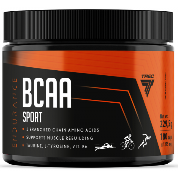 Аминокислоты ВСАА + Таурин + Тирозин, Trec Nutrition, BCAA Sport - 180 капс