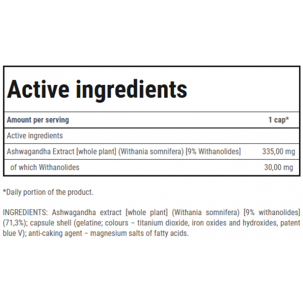 Ашваганда (повышенное содержание витанолидов), Trec Nutrition, Ashwagandha MAX - 60 капс