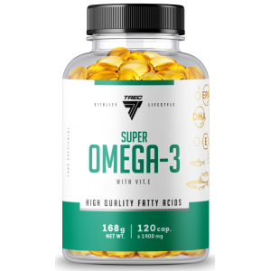 Рыбий жир (Омега 3) + Витамин Е, Trec Nutrition, Super Omega-3 - 120 гель капс