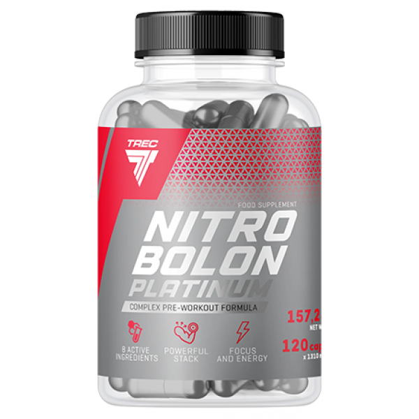 Передтренувальний комплекс без кофеїну, Trec Nutrition, Nitrobolon Platinum - 120 капс