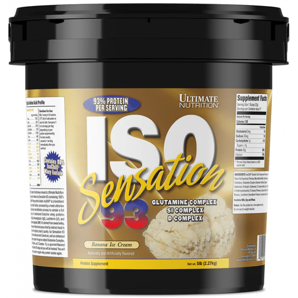 Протеїн ізолят сироватковий (93% білку), Ultimate Nutrition, ISO Sensation - 2,27 кг