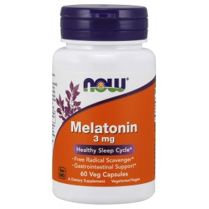 Мелатонін, NOW, Melatonin 3 мг - 60 веган капс