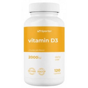 Витамин Д3, Sporter, Vitamin D3 2000 МЕ - 120 таб