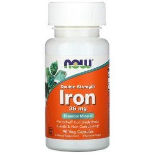 Железо (бисглицинат железа), NOW, Iron 36 мг - 90 капс