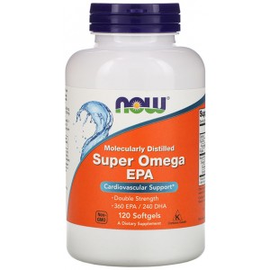 Концетрована Омега-3 (360 EPA / 240 DHA), NOW, Super Omega EPA 1200 мг 