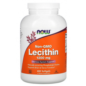 Соєвий Лецитин, NOW, Lecithin 1200 мг - 400 гель капс