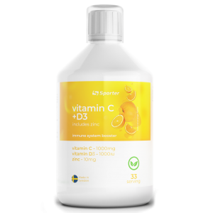 Витамин С, Д3, Цинк, Sporter, Mega Vitamin C+D3 - 500 мл