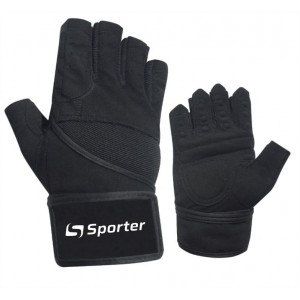 Перчатки Men (MFG-222.7 B) SporterGYM - Черные