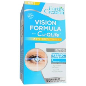 Комплекс для покращення зору та здоров'я очей, Earths Creation, CurQLife Vision Formula - 60 капс