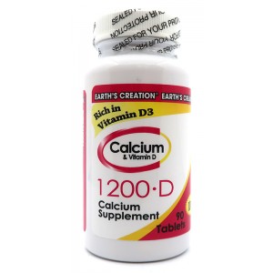 Кальций + Витамин Д3, Earths Creation, Calcium 600 mg with Vitamin D 400 IU - 90 таб