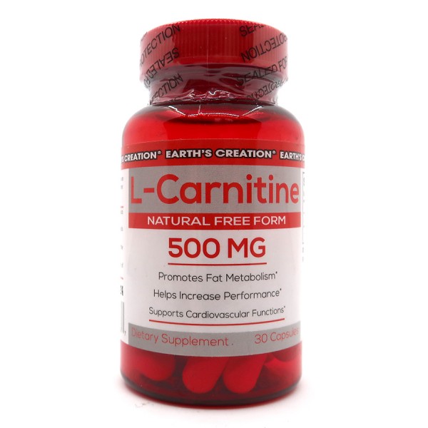 Л-карнитин, Earths Creation, L Carnitine 500 мг - 30 капс