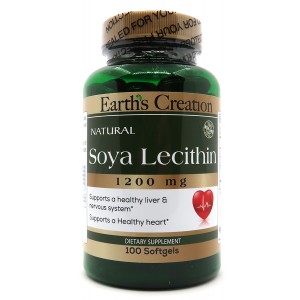 Лецитин соевый, Earths Creation, Soya Lecithin 1200 мг - 100 гель капс