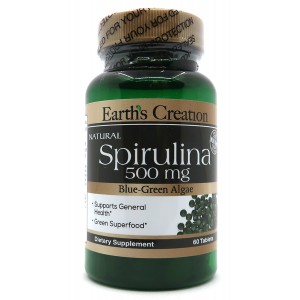 Спирулина, Earths Creation, Spirulina 500 мг - 60 таб