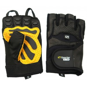 Тренировочные перчатки Deadlift, SporterGYM - Черные/Желтые
