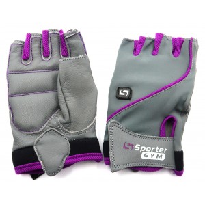 Перчатки для спорта SporterGYM - Серые/Фиолетовые
