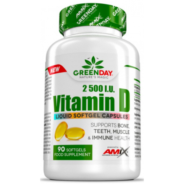 Вітамін Д3, Amix, GreenDay Vitamin D3 2500 МО - 90 гель капс