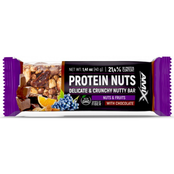 Протеїновий батончик, Amix, Protein Nuts Crunchy Nutty Bar - 40г 