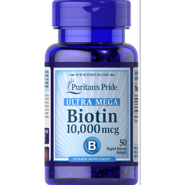 Biotin 10,000 mcg 50 софт гель