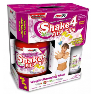 Набор для похудения (Протеин+Л-карнитин), Shake 4 FitSlim 1 кг chocolate BOX + Free L-Carnitine 480 мл