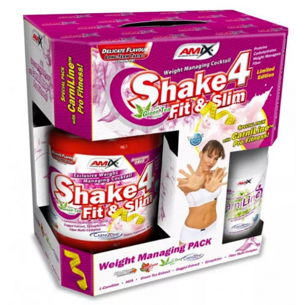 Набор для похудения (Протеин+Л-карнитин), Shake 4 FitSlim 1 кг chocolate BOX + Free L-Carnitine 480 мл