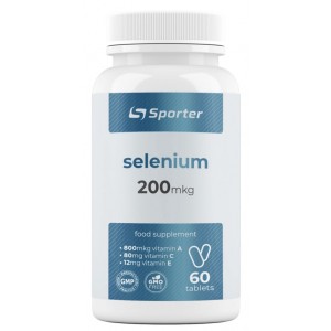 Селен + Вітаміни А,С,Е, Sporter, Selenium 200 мкг +vit. ACE - 60 таб
